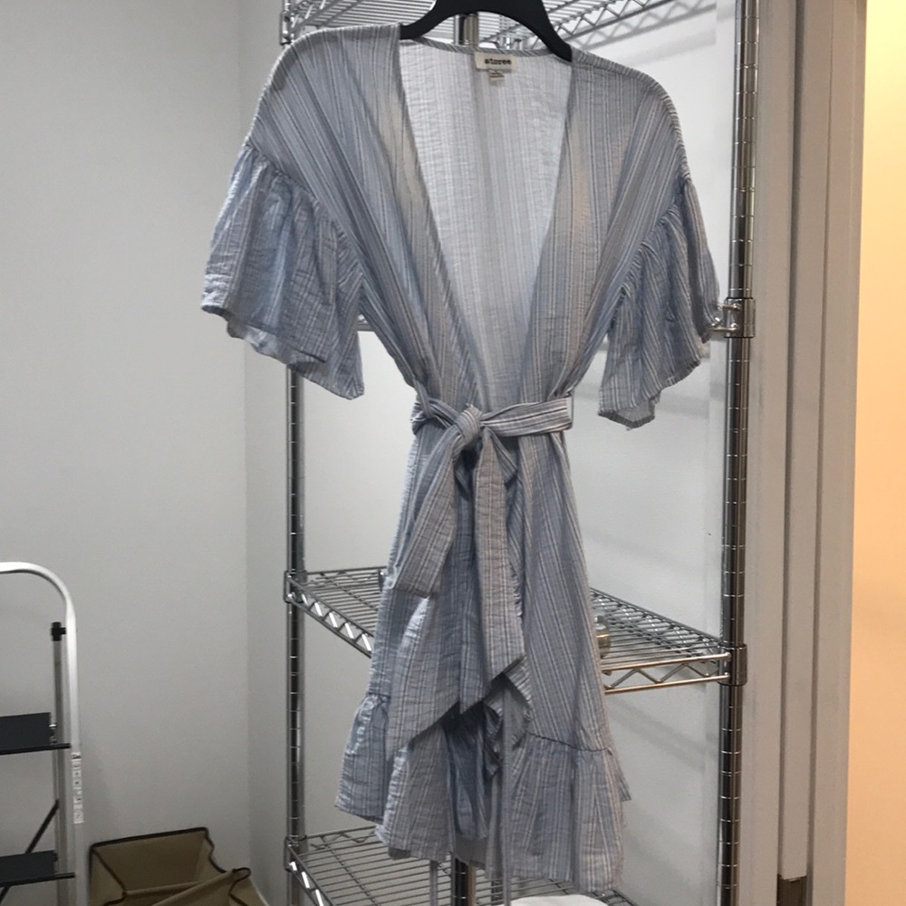 Stripped wrap dress